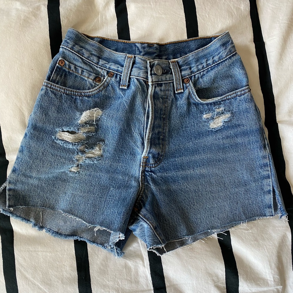 Levi’s high waist denim shorts
